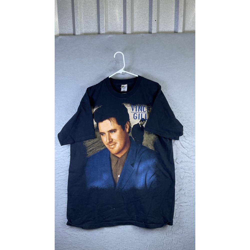 Fruit of the Loom T-Shirt Mens XL Black Excellent Vince Gill Tour Graphic Tee